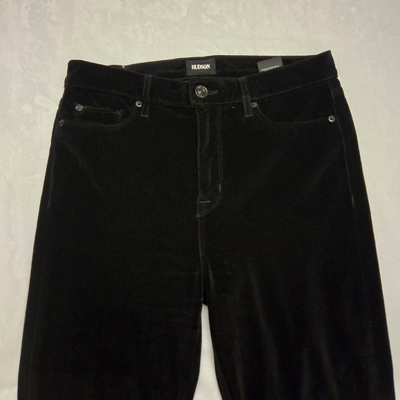 Hudson Barbara High Waist Ankle Skinny in Black Velvet - Picture 4 of 9